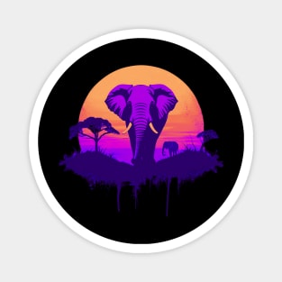 Trippy Purple Elephant Magnet